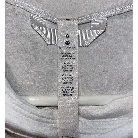 Lululemon Scuba Pullover Cotton Terry Size 8 White 01165 - Picture 14 of 15